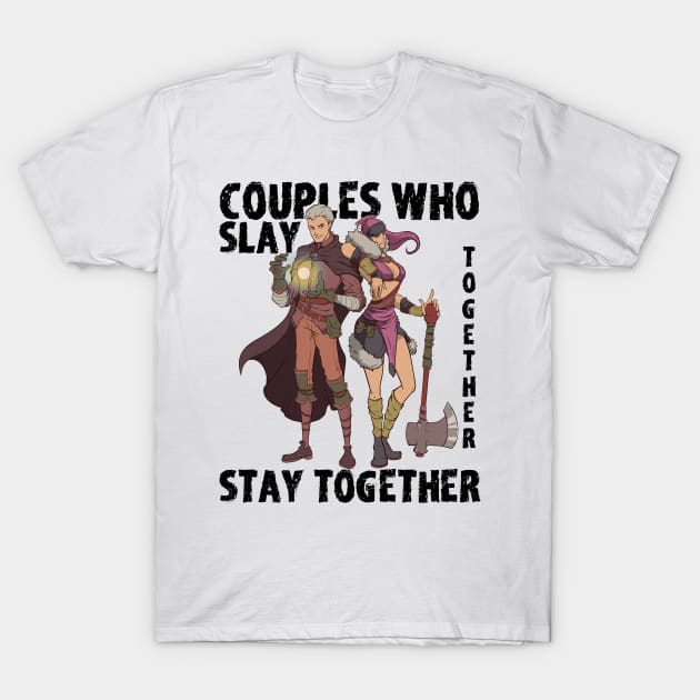 Roleplaying RPG Couple Gift Valentines Day Wizard Barbarian T-Shirt by TellingTales